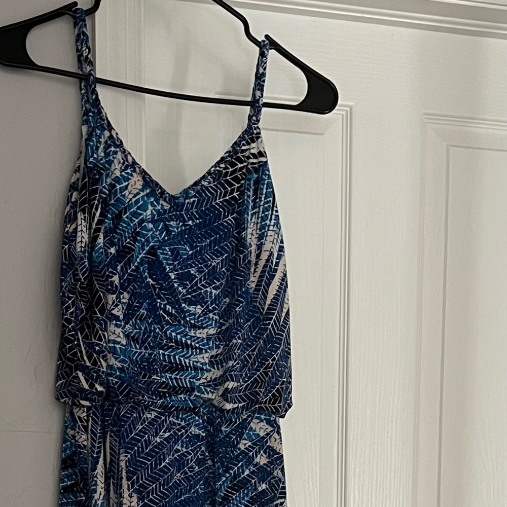 Blue Patterned Maxi Dress